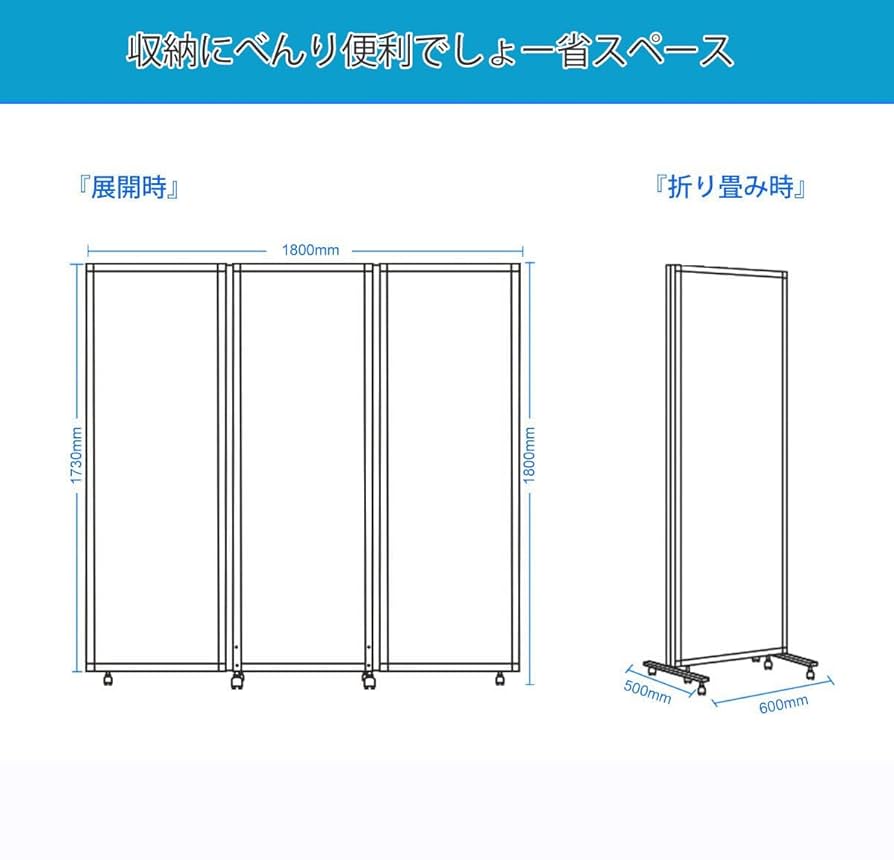 Amazon.co.jp: BIBOC 3連パーテーション 折りたたみ